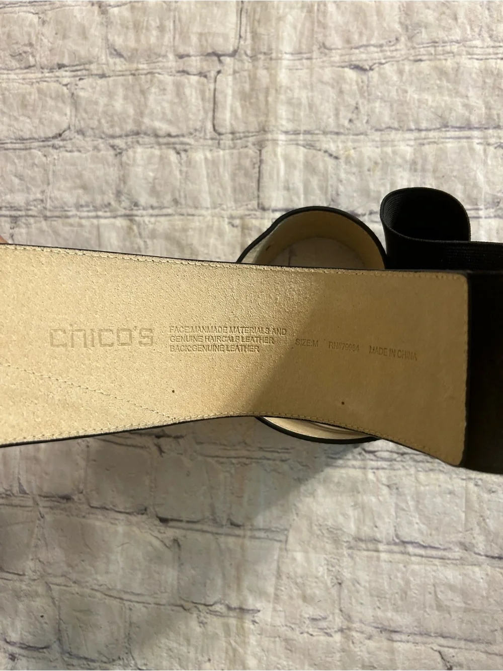 CHICO’S GENUINE HAIRCALF LEATHER WIDE WITH ANIMAL PRINT & FAUX CROC STRETCH WIDE